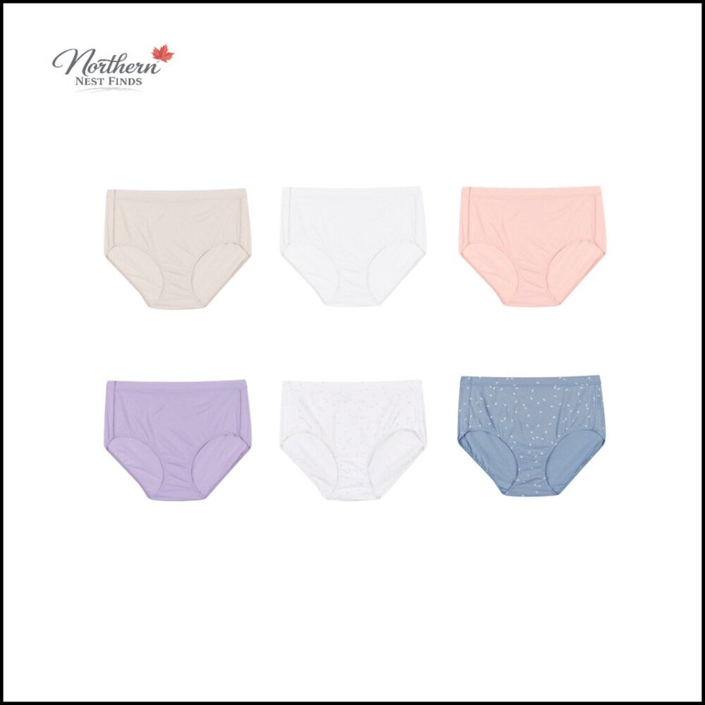 Organic Cotton Hipster Panties 6-Pack, ComfortSoft Waistband, Tag-Free